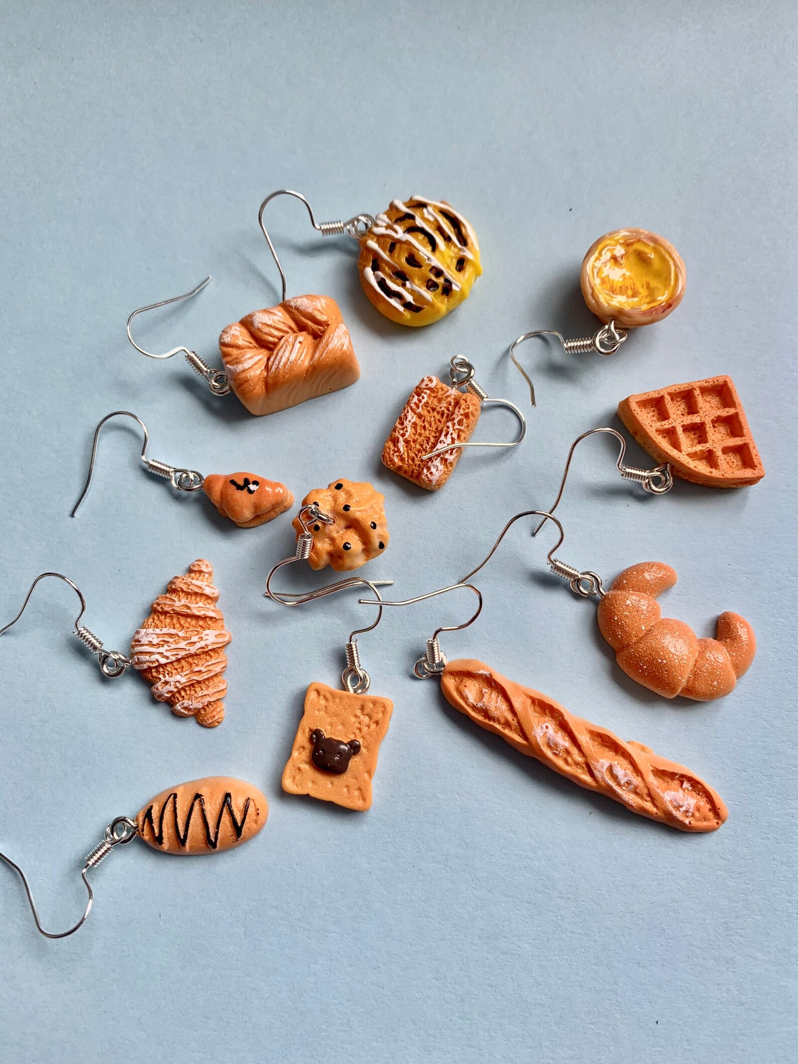 Bread dangle Earrings quirky jewellery funky cute and fun Etsy