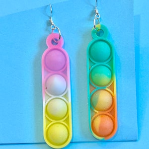 Fidget popper dangle earrings, fun funky, original dangler! Such fun x