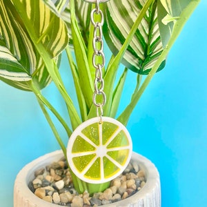 Fruit Slices Keyring, Key Chain, Fun and Funky, Lemon