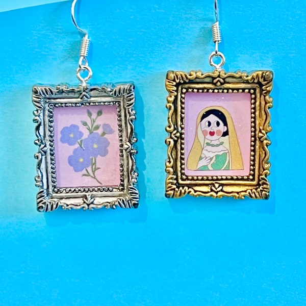 Picture Frame artist earrings - Pair, Funky, Fun, Cute and quirky