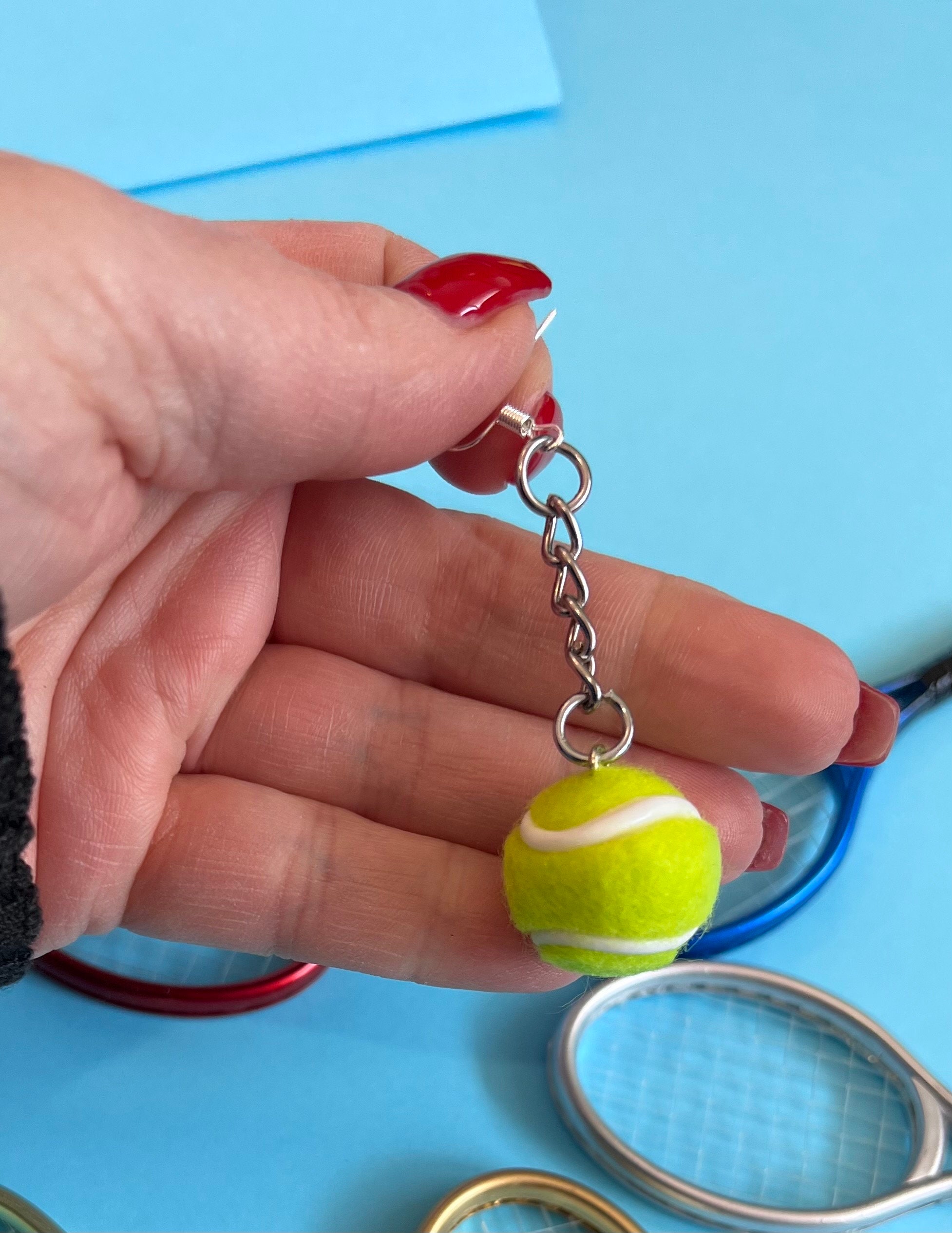Orecchini Pendenti A Racchetta Da Tennis In Acciaio Inox - Gioielli Sportivi Per Appassionati, Regalo Originale - 2