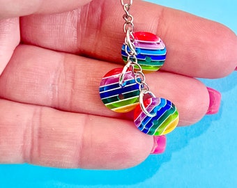 Orecchini Pendenti A Goccia Multicolore – Artigianali, Fatti A Mano, Chakra Arcobaleno
