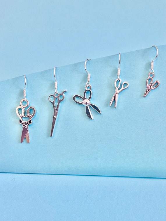 Scissor dressmaking hairdresser sewing dangler earrings Fun and Funky Bespoke earrings