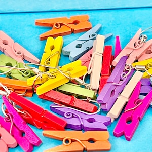 Pegs dangle earrings, Funky, Fun, Cute and original