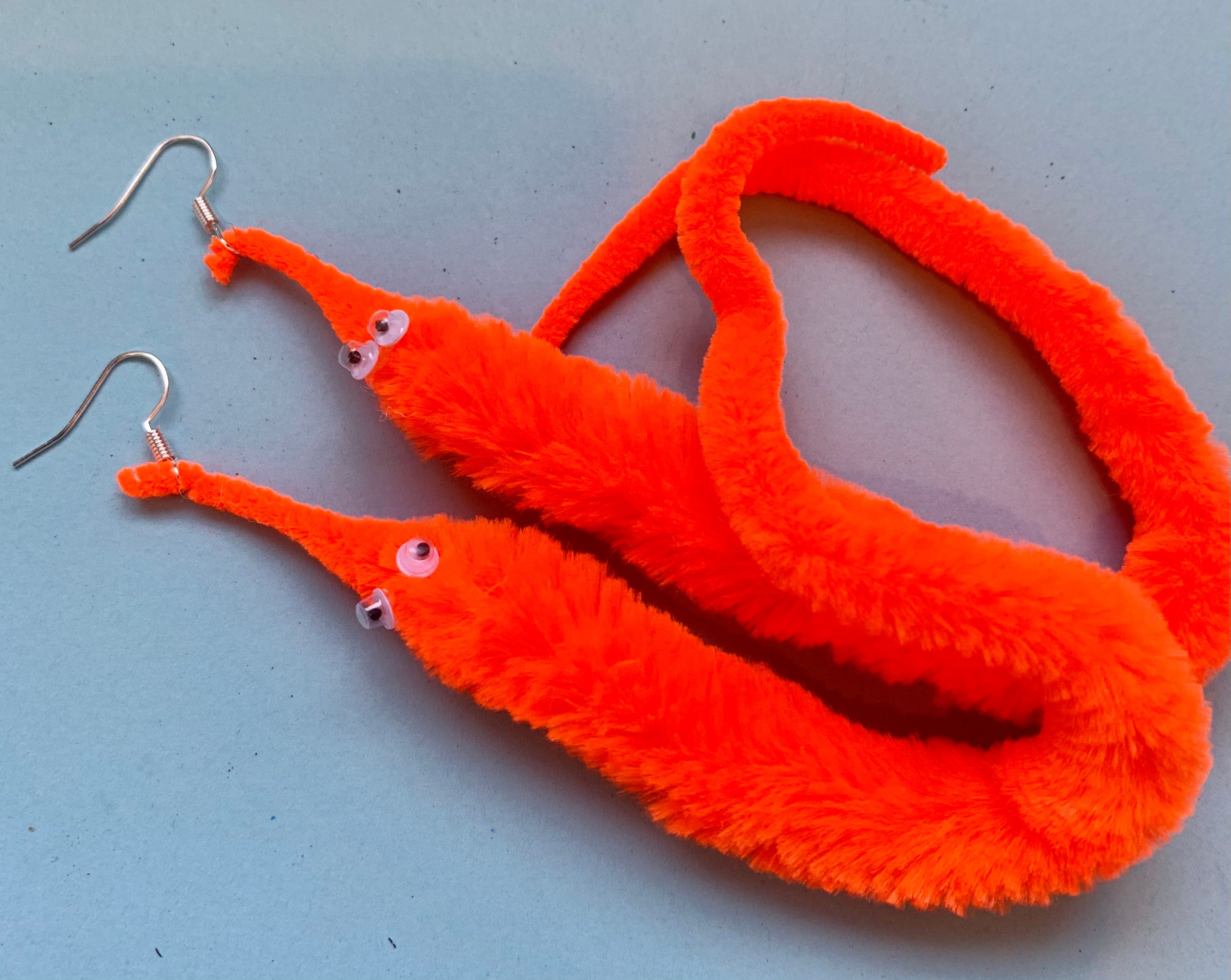 Worm on a string dangler earrings fun funky original and Etsy