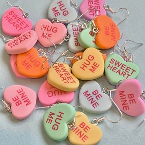 Heart Sweet Dangle Earrings, super cute, quirky, fun and funky love sweets image 1