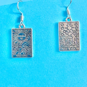 Tarot Cards dangle earrings delicate and dainty, Horoscope, Astrology