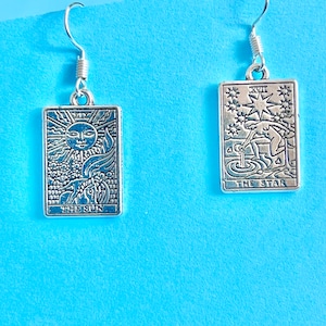 Tarot Cards dangle earrings delicate and dainty, Horoscope, Astrology