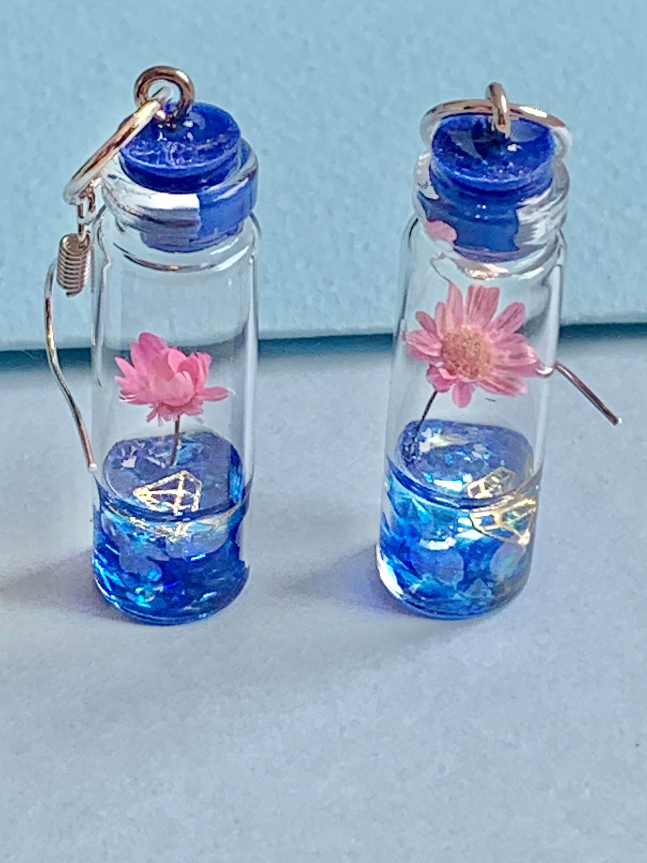 Daisy Flower in a Bottle Dangler Earrings Fun and Funky Etsy UK