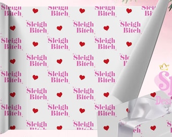Pink Christmas Wrapping Paper for her UK,Christmas Gift Wrap for Best friend,Pink sassy Xmas Gift Wrap,Secret Santa Gift-5 DESIGNS AVAILABLE