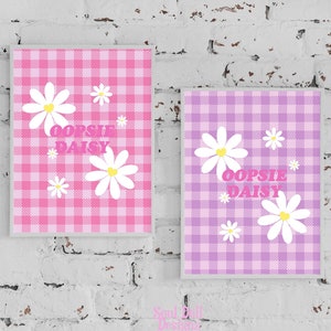 Oopsie Daisy Illustration Print for framing, Girls Bedroom print, Home Wall art, Home Art Prints, Cute art print,Home Decor Prints A5/A4/A3
