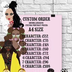 CUSTOM PORTRAIT Illustration Print...A4/A3 Personalised Gifts,Custom Illustration,Self Portrait,Friends Portrait,Family,Digital Illustration