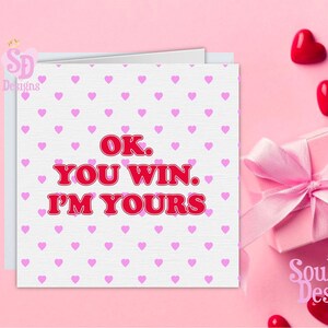 I&#39;m Yours valentines day card for him/her, Boyfriend Valentines Day card,Girlfriend Valentines Day Card, Funny Valentines Day Card,Love card