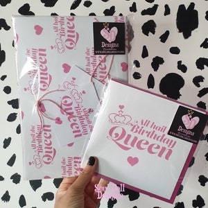 Carte d'anniversaire amusante pour elle, Royaume-Uni, couronne de la reine, impression de citation impertinente, carte d'anniversaire pour meilleure amie, soeur, petite amie