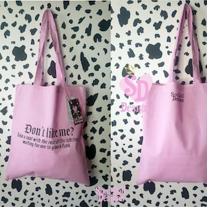 Women&#39;s Cotton Tote Bag UK, Sassy Slogan Tote Bag, Bitches, Herbruikbare tas, Streetwear Fashion Bag, Empowering quotes, Cadeau voor haar