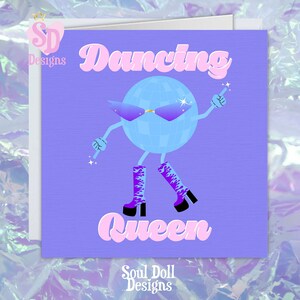 Disco bal gelukkige verjaardagskaart, Groovy diva disco bal kaart, Dancing queen kaart, Retro disco minnaar kaart, Beste vriend kaart, Leuke kaart voor bestie
