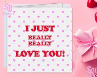 Ik hou echt van je Valentijnsdag kaart voor hem / haar UK, Vriend Valentijnsdag kaart, Vriendin Valentijnsdag Kaart, Leuke Valentijnsdag Kaart