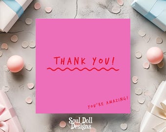 Thank you, you're amazing card,Simple thank you card,Thank you gifts,Supportive card, Appreciation card, Positivity card, Friendship card
