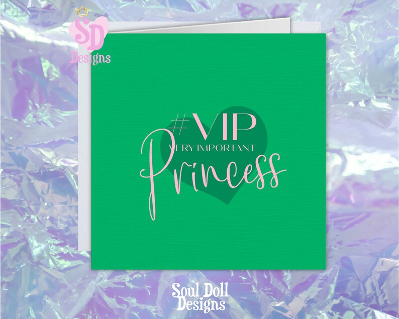 Vip Princess Tag VIP Princess Birthday Card for Her,card for Your Bestie,best Friend ...
