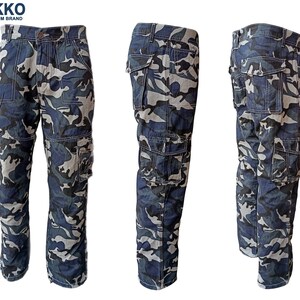 Buy Men Camo Print Flat Front Cargo Trousers online at NNNOWcom