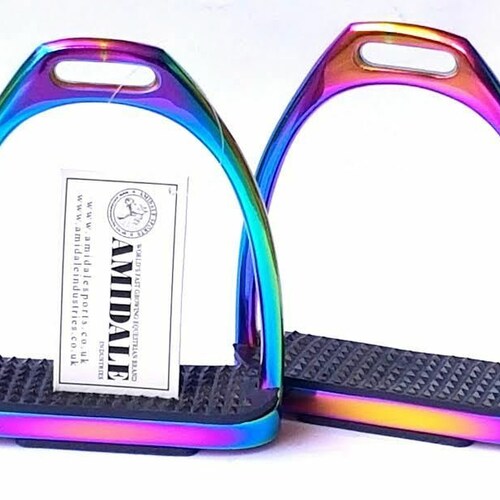 4"/4.50'/4.75"/5" Black Horse Flexible Safety Stirrups Riding Bendy