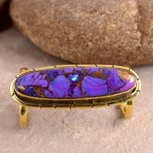 Türkis Ring, Türkis Edelstein Ring, lila Türkis Ring, Boho Türkis Ring, Ring für Mutter, großer Statement Ring, voller Fingerring,