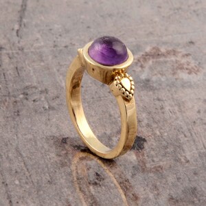 Natural Amethyst Gemstone Ring For Women, Gold Statement Ring, Handmade Jewelry, Healing Crystal Ring, Crystal Jewelry For Women