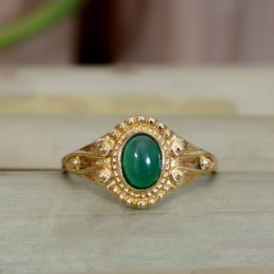 Green onyx Ring, Gemstone Ring, Boho Ring, Natural Green Onyx Ring For Women, Green Stone Ring, Minimalist Green Stone Ring, Gift Ring,