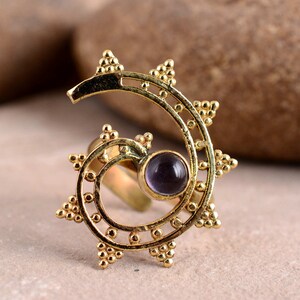Natural Amethyst Ring, Gemstone Ring, Gold Statement Ring, Bohemian Ring, Purple Stone jewelry, Bridesmaid Gift