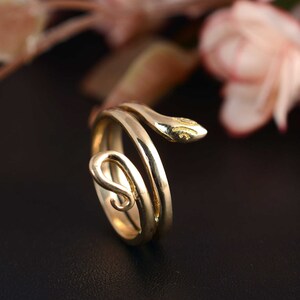 Snake Ring, Brass Ring, Snake Wrap Ring, Animal Ring, Unique Ring, Adjustable Ring, Gothic Ring, Snake jewelry       AM2-85-usya2