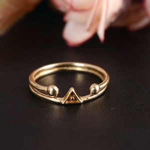 Tiny Triangle  Ring, Dainty Triangle ring, Brass Ring,  Geometric ring, Thin ring, Simple triangle ring, Stackable ring, Minimal ring