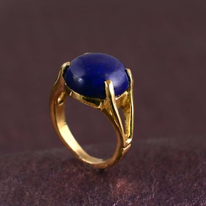 Lapis Lazuli Ring, Handmade Ring, Natural Lapis Lazuli Gemstone Ring For Women, Unique Lapis Ring, Blue Stone Ring