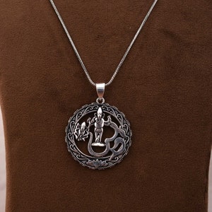 Tibetan Eight Symbol Necklace with a Om in the center handmade in Brass , Handmade om aum pendant, solid Brass Gold Plated