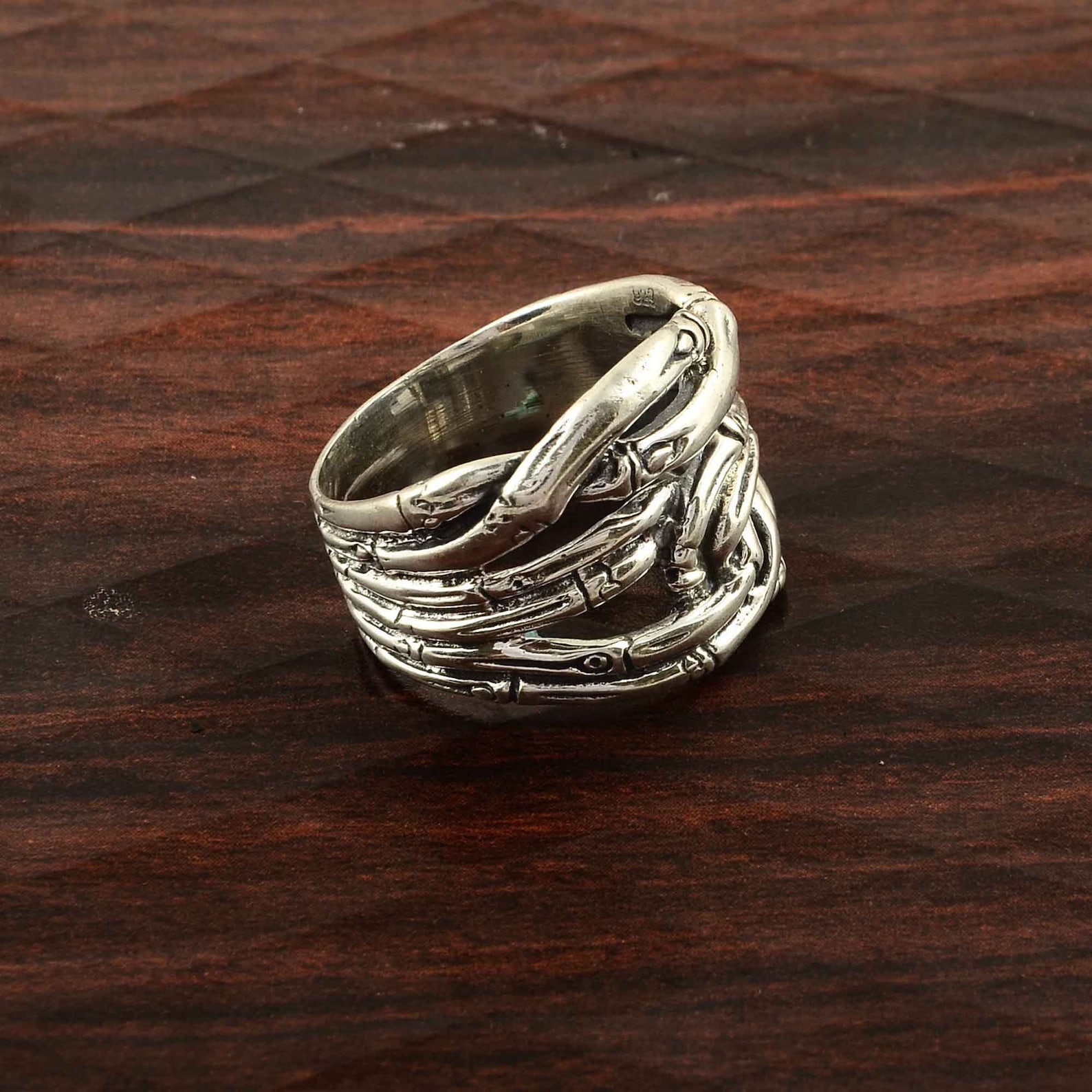Chunky Ring Wrap Ring Sterling Silver Chunky Ring WIDE Etsy