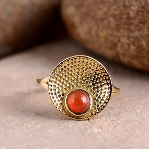 Natural Carnelian Ring, Sterling silver ring, Handmade Jewelry, Ethical gemstone,  birthday gift, Anniversary gift, ring