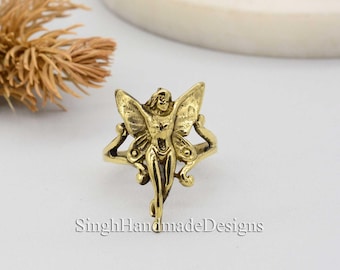 Faerie Fairy Ring, Brass Angle Fairy Ring, Faerie Ring,  Angel Ring, Gold Fairy Ring, Ring For Woman, Gift for Girlfriend       AM2-85-lhsu2