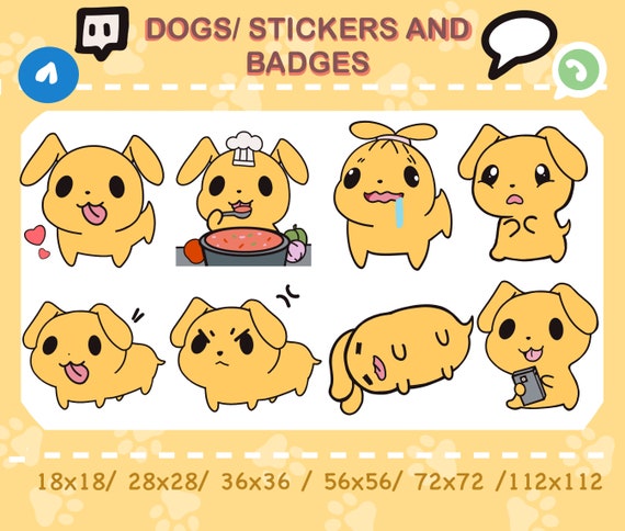 Cute Dogs/kawaii Dog/ Whatsapp Sticker/ Youtube/ Twitch Sub - Etsy Cute Dogs/kawaii Dog/ Whatsapp Sticker/ Youtube/ Twitch Sub - Etsy
