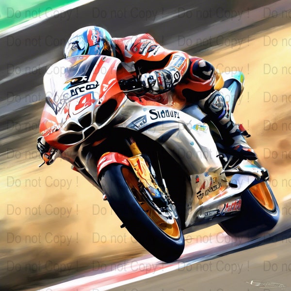 Motor digitale kunst moto GP - Muurkunst - sublimatie Ai gegenereerd