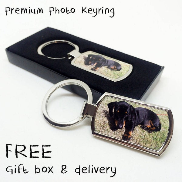 Deluxe Photo Keyring - Personalised Keyring - Birthday Gift - Photo Gifts - Key Ring - Key Chain - Dad Birthday Gift  Back in stock!!