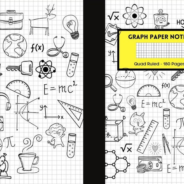 Graph Paper Composition Notebook: Grid Paper, Quad Ruled, Massive 180 pages - 165 Sheets, with space for Notes 8.5x11  digital files