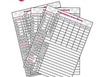 Yahtzee score card - Yahtzee Scoresheet - Yahtzee Score Sheets - Printable file - PDF Download 8.5x11