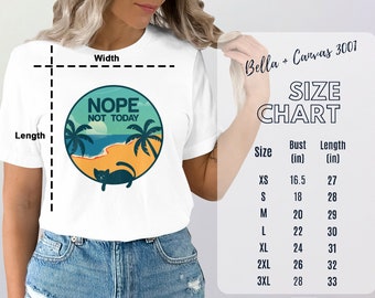 Nope Not Today Cat Beach T-Shirt, Funny Lazy Cat Graphic Tee, Summer Vacation Casual Shirt, Unisex Cat Lover Top, Gift Idea