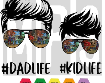 Dragons -  Dadlife Kidlife  PNG, Dad  kid PNG, Messy bun Hair PNG, Svg, Psd  Ai, Jpg,  files for Cricut, digital files, digital download
