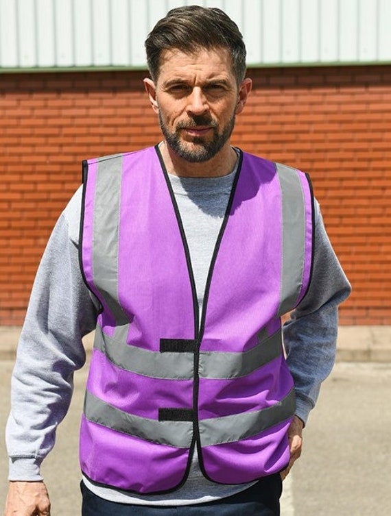 Personalised Purple Hi Vis Vest Custom Printed High Etsy Australia