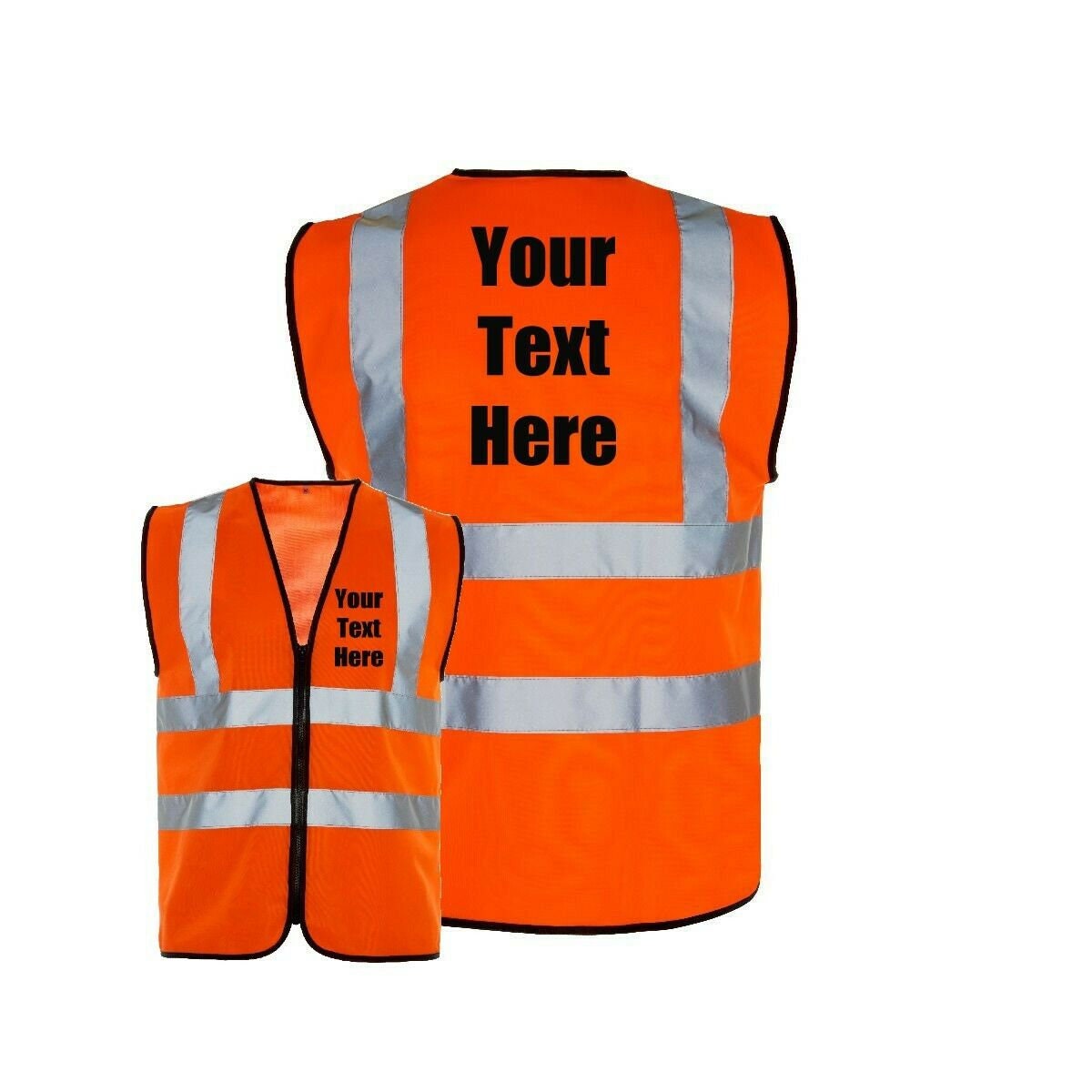 Personalised Hi Vis Vest Custom Print Safety EN471 Yellow Orange GREAT VALUE!! Personalised Hi Vis Vest Custom Print Safety EN471 Yellow Orange GREAT VALUE!!