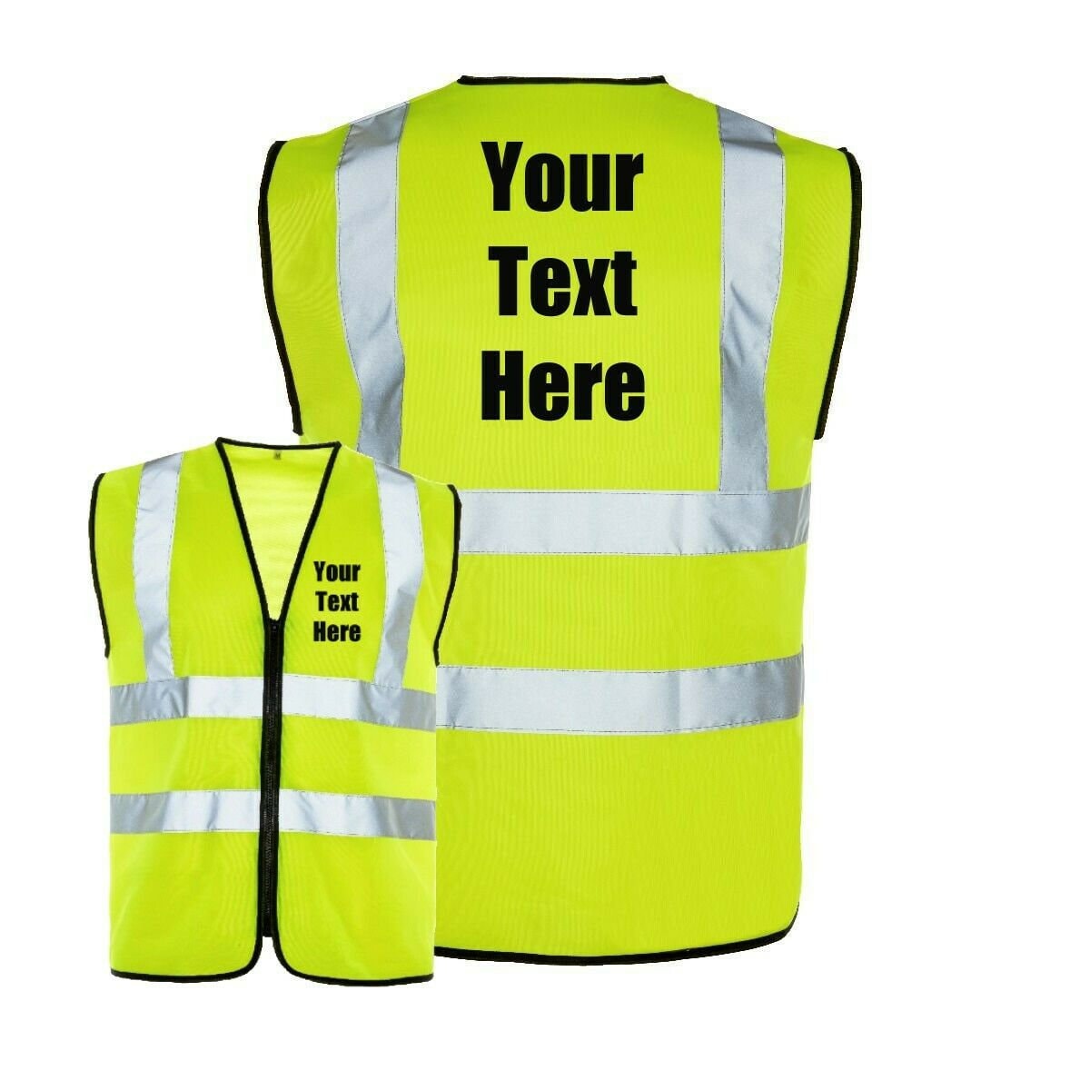 Personalised Hi Vis Vest Custom Print Safety EN471 Yellow Orange GREAT VALUE!! Personalised Hi Vis Vest Custom Print Safety EN471 Yellow Orange GREAT VALUE!!