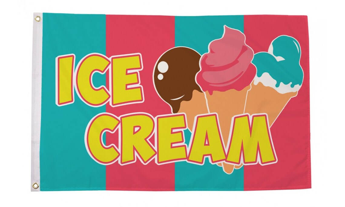 Ice Cream Flag Large 5 x 3 FT Shop Banner Display | Etsy