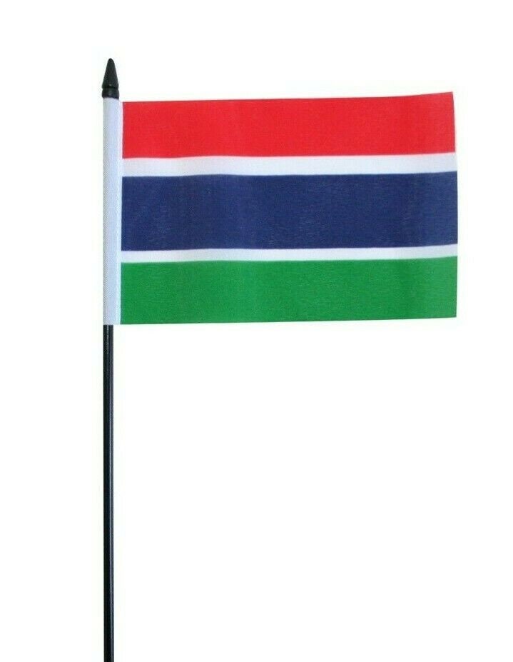 Gambia 9" x 6" Hand Waving Flag 