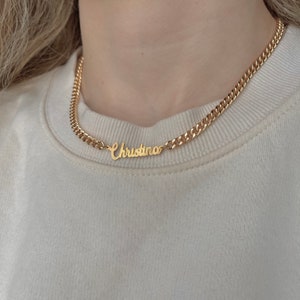 Personalized Name Necklace, Cuban Chain Necklace, Personalized Gifts, Dainty Name Necklace, Bridesmaid Gifts, Handmade jewelry