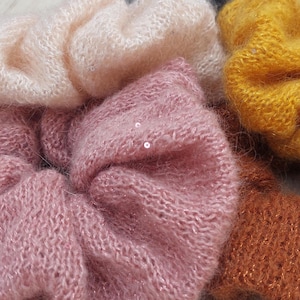 Scrunchie Hair Tie Mohair Scrunchy Large Knitted Scrunchies Soft Oversized Scrunchi Handmade Birthday Present For Wife Cute Tie Gift For Her